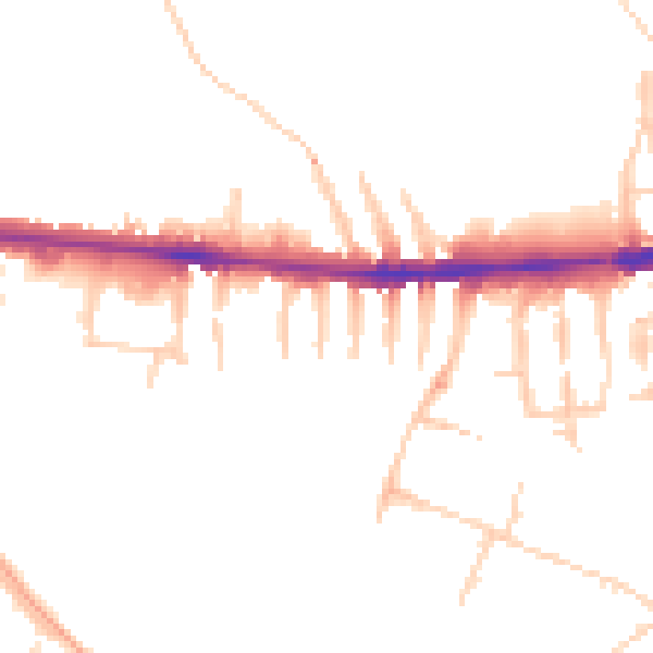 Daytime road noise heatmap for OX2 0HS