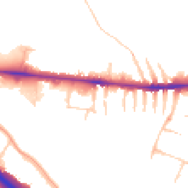 Daytime road noise heatmap for OX2 0JA