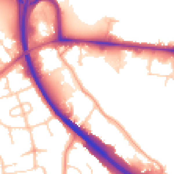 Daytime road noise heatmap for OX2 0LU