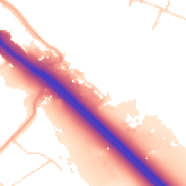 Daytime road noise heatmap for OX2 0NA