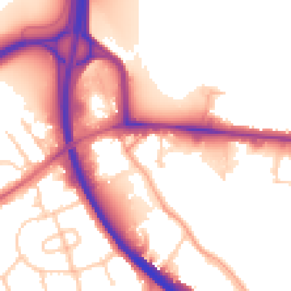 Daytime road noise heatmap for OX2 0QS