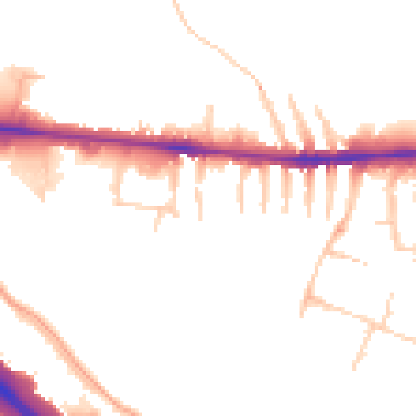 Daytime road noise heatmap for OX2 0QT