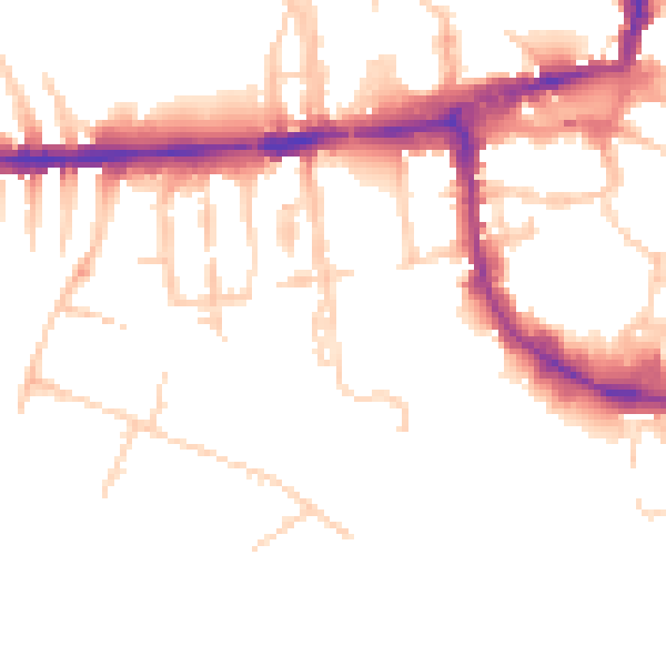 Daytime road noise heatmap for OX2 0XJ