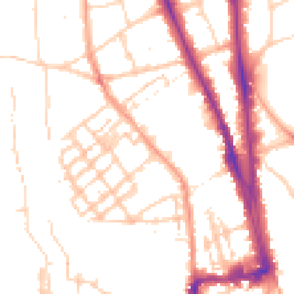 Daytime road noise heatmap for OX2 6AD