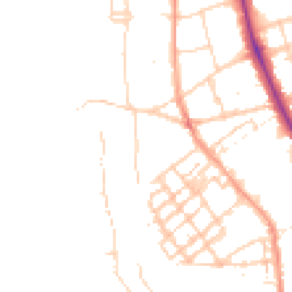 Daytime road noise heatmap for OX2 6AQ
