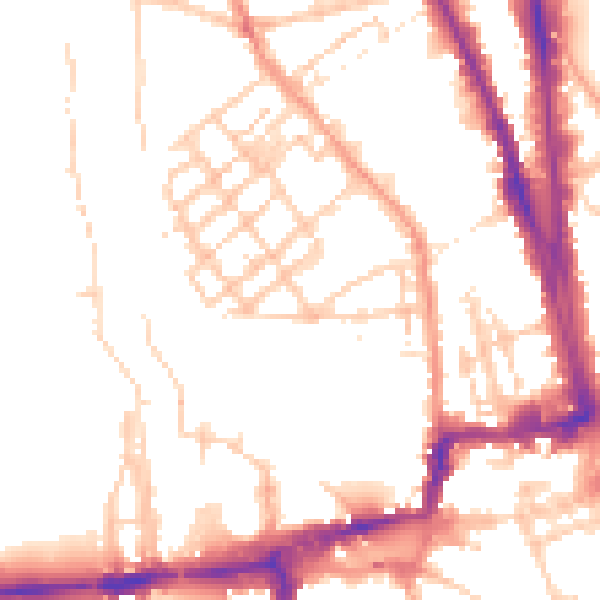 Daytime road noise heatmap for OX2 6AY