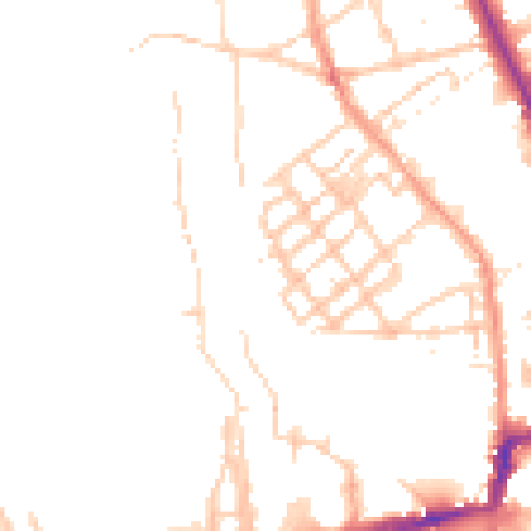 Daytime road noise heatmap for OX2 6BL