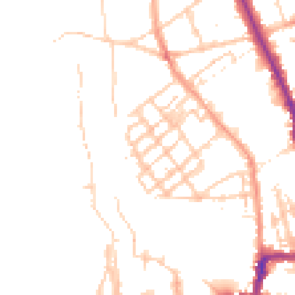 Daytime road noise heatmap for OX2 6BT