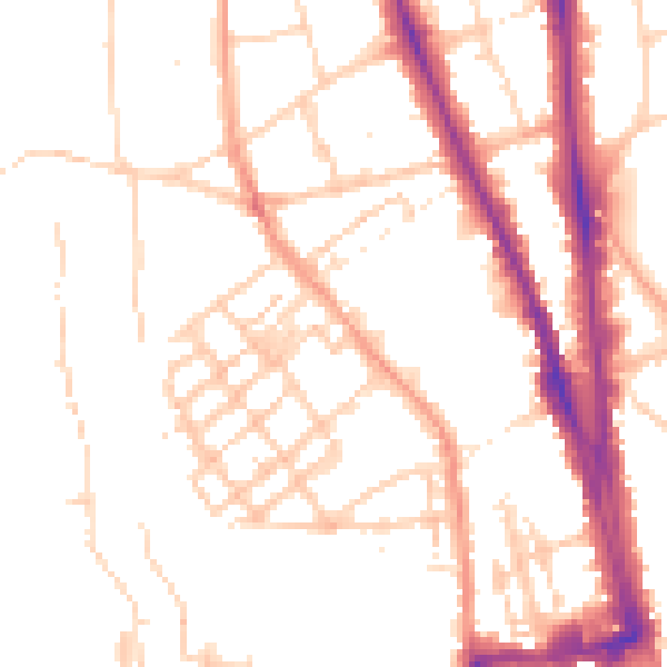 Daytime road noise heatmap for OX2 6DF