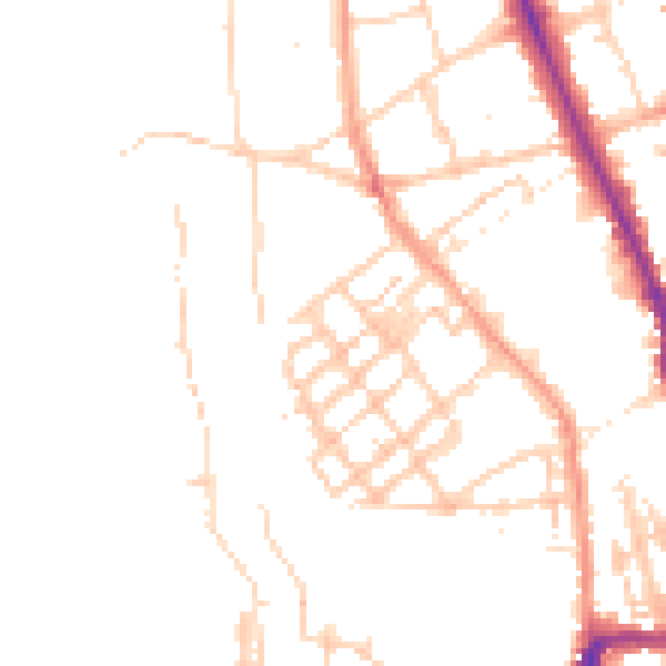 Daytime road noise heatmap for OX2 6DQ