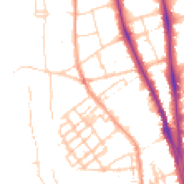 Daytime road noise heatmap for OX2 6EB
