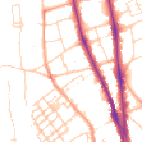Daytime road noise heatmap for OX2 6EH