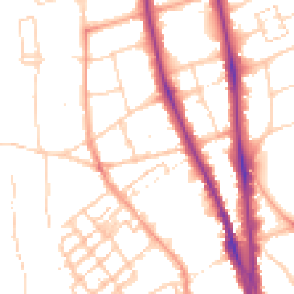 Daytime road noise heatmap for OX2 6EU