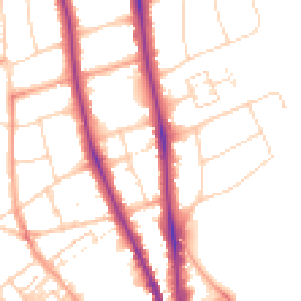 Daytime road noise heatmap for OX2 6EX