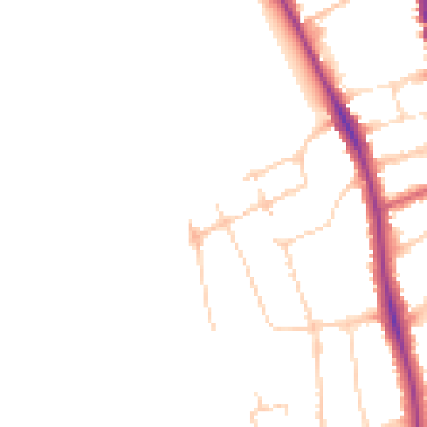 Daytime road noise heatmap for OX2 6PZ