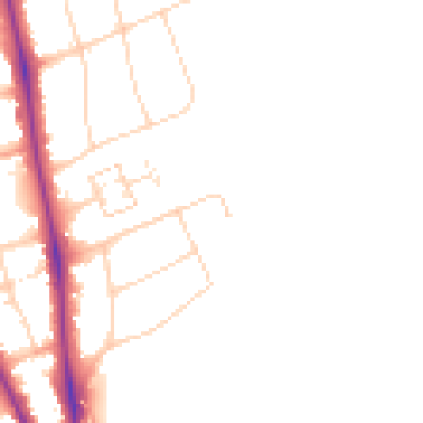 Daytime road noise heatmap for OX2 6QH