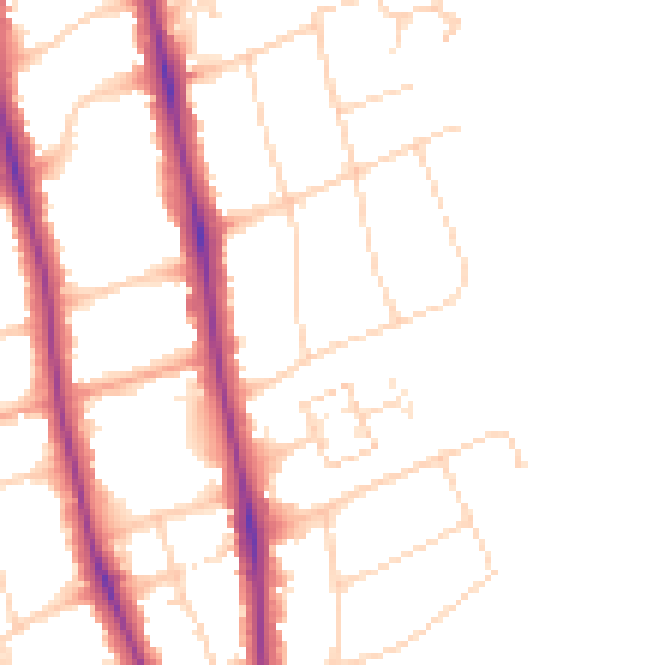Daytime road noise heatmap for OX2 6SU