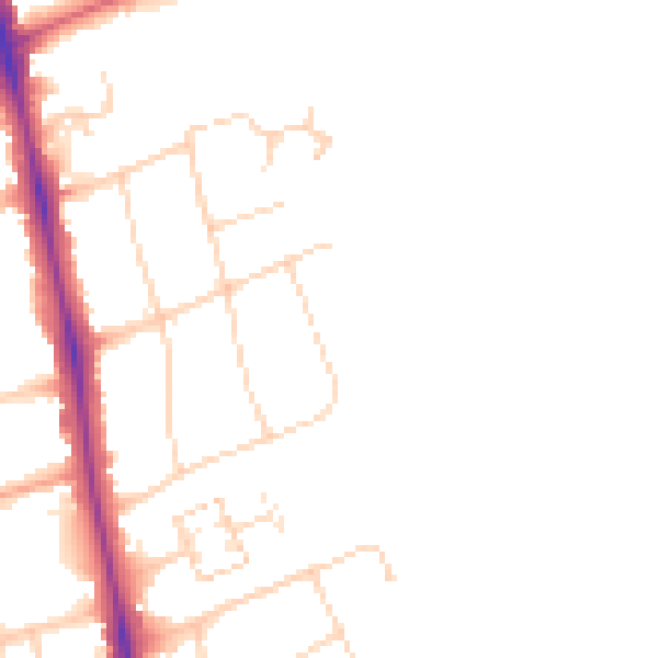 Daytime road noise heatmap for OX2 6SY