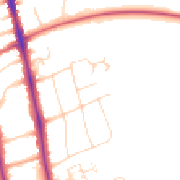 Daytime road noise heatmap for OX2 6UY