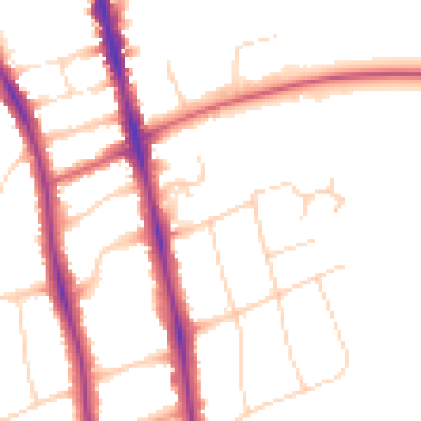 Daytime road noise heatmap for OX2 6UZ