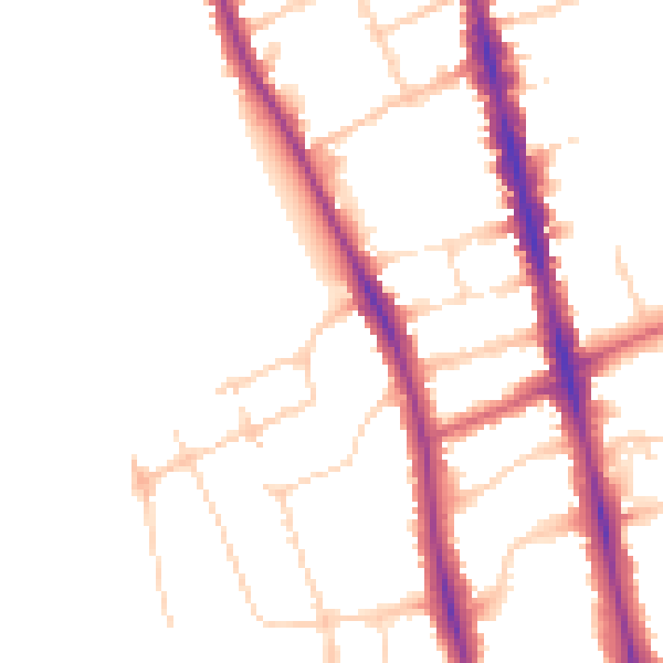 Daytime road noise heatmap for OX2 7EJ