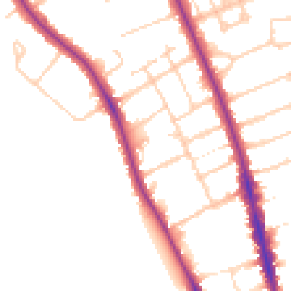 Daytime road noise heatmap for OX2 7HJ