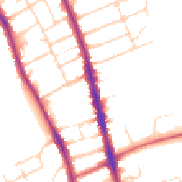 Daytime road noise heatmap for OX2 7HN