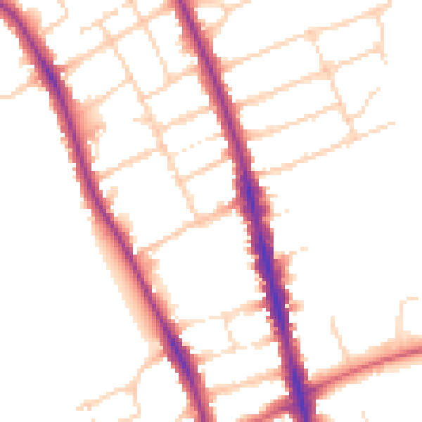Daytime road noise heatmap for OX2 7JL
