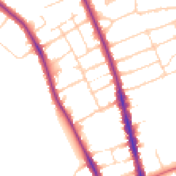 Daytime road noise heatmap for OX2 7LP