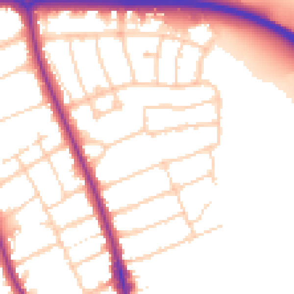 Daytime road noise heatmap for OX2 7LT