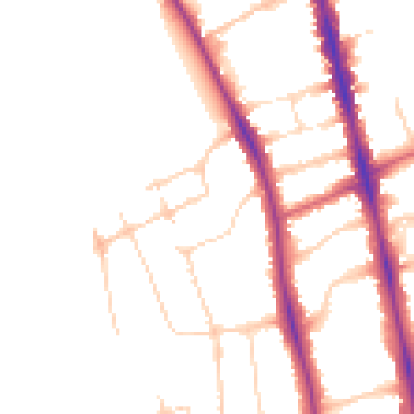Daytime road noise heatmap for OX2 7NL