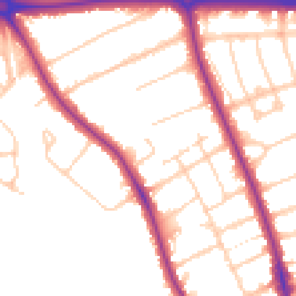 Daytime road noise heatmap for OX2 7NT