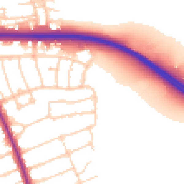 Daytime road noise heatmap for OX2 7PG