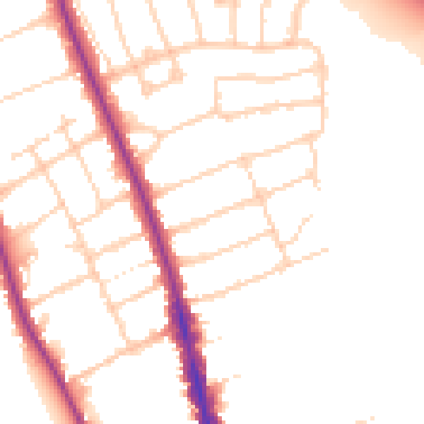 Daytime road noise heatmap for OX2 7PY