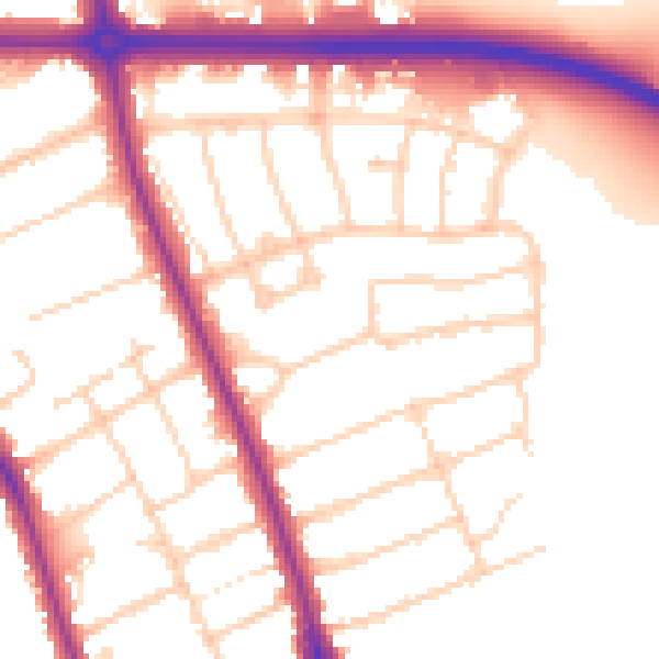 Daytime road noise heatmap for OX2 7QR