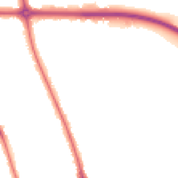 Night-time road noise heatmap for OX2 7QW