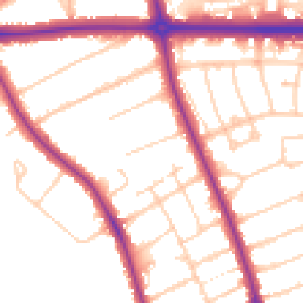 Daytime road noise heatmap for OX2 7QX