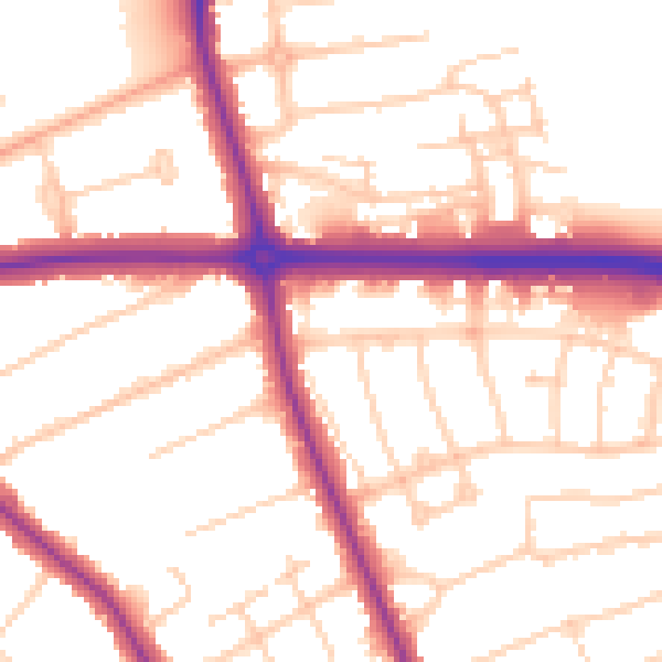 Daytime road noise heatmap for OX2 7RZ