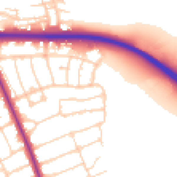 Daytime road noise heatmap for OX2 7SS