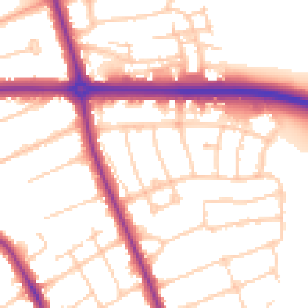 Daytime road noise heatmap for OX2 7TN