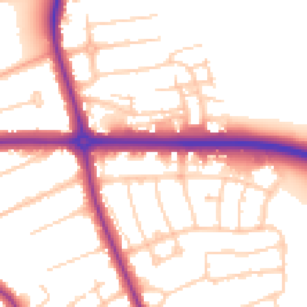 Daytime road noise heatmap for OX2 7UF