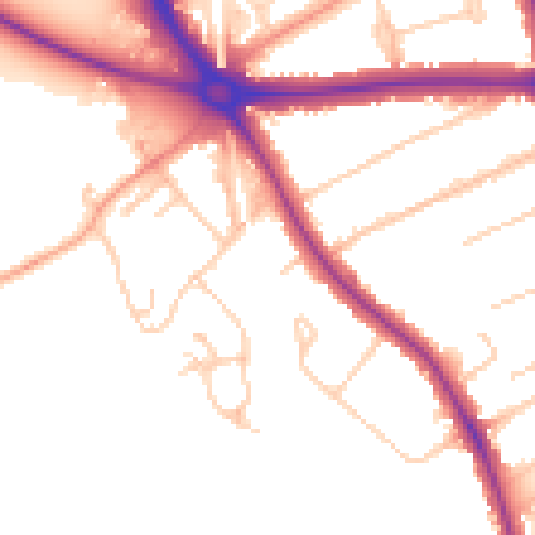 Daytime road noise heatmap for OX2 8AD