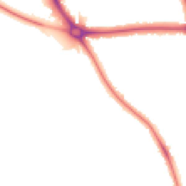 Night-time road noise heatmap for OX2 8AD
