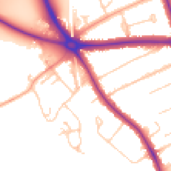 Daytime road noise heatmap for OX2 8AG