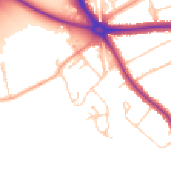 Daytime road noise heatmap for OX2 8AS