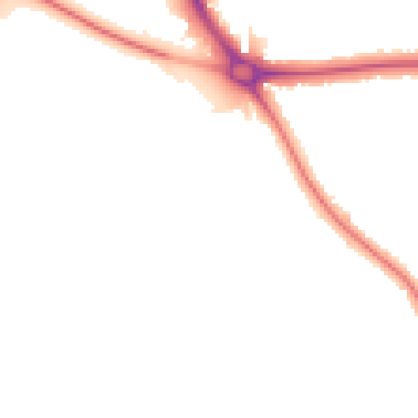 Night-time road noise heatmap for OX2 8AS