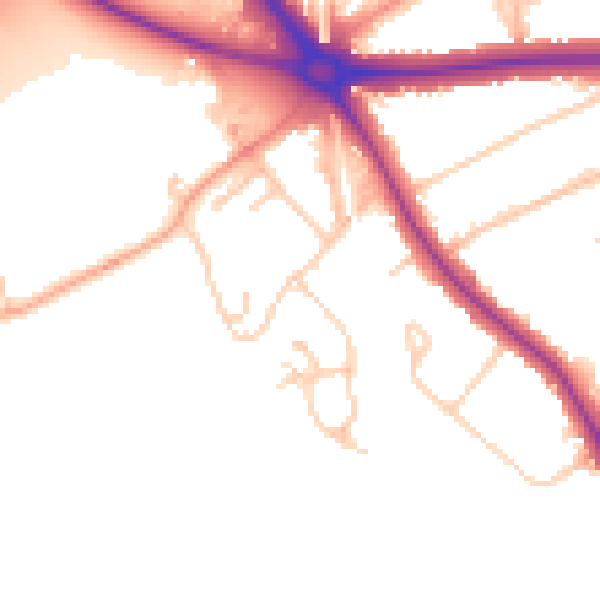 Daytime road noise heatmap for OX2 8AT