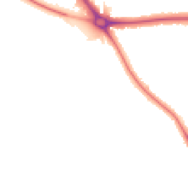 Night-time road noise heatmap for OX2 8AT