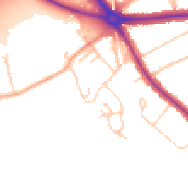 Daytime road noise heatmap for OX2 8BG