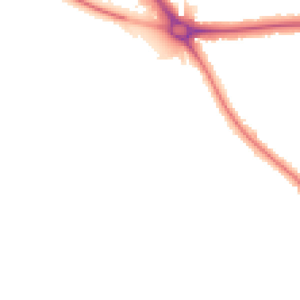 Night-time road noise heatmap for OX2 8BG